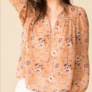 Ulla Johnson Constance Beige Floral Blouse